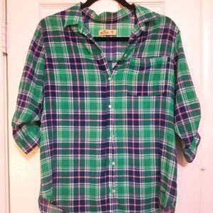 Hollister🌹 blouse button up long sleeve size M